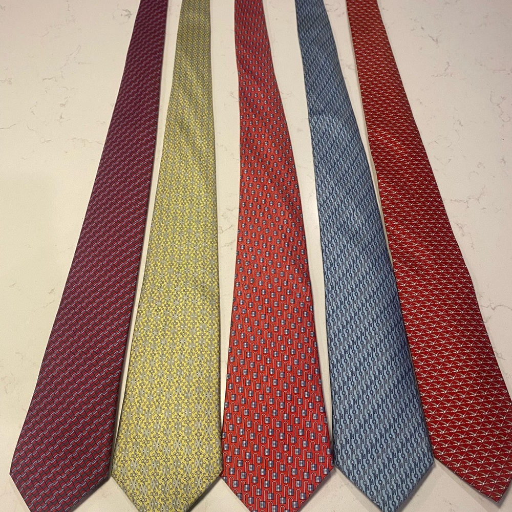Hermes & Ferragamo Tie Collection